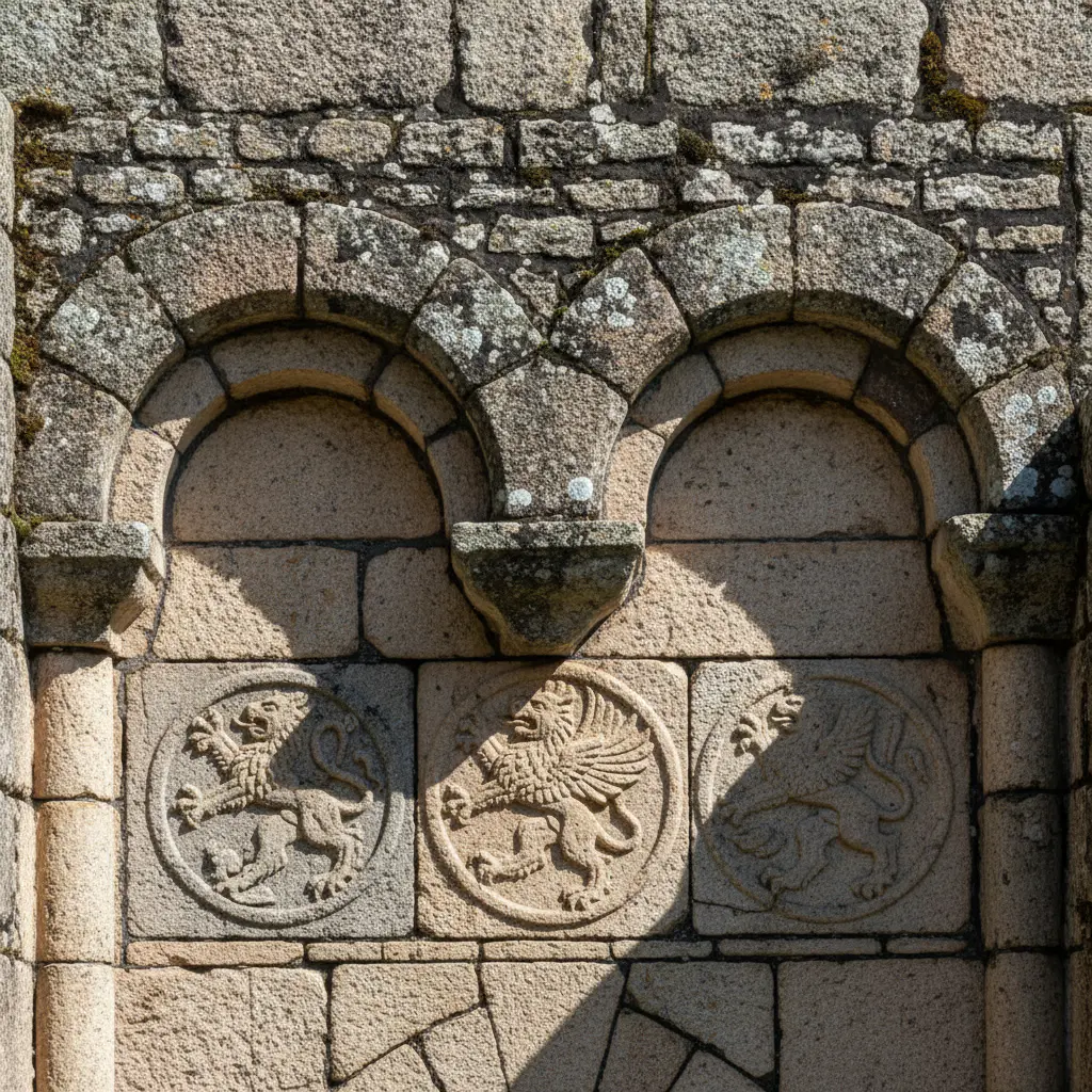 Historische stenen muur detail